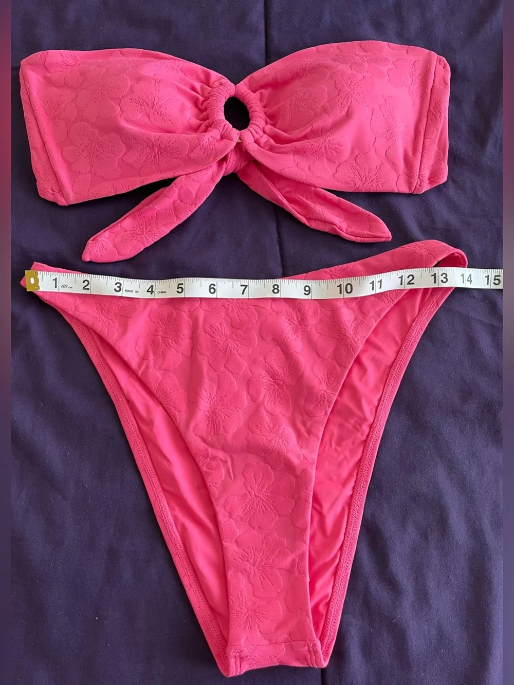 L*Space Bikini Set Jasper Top & Leilani Bottom Pink Floral Size Large Resortwear